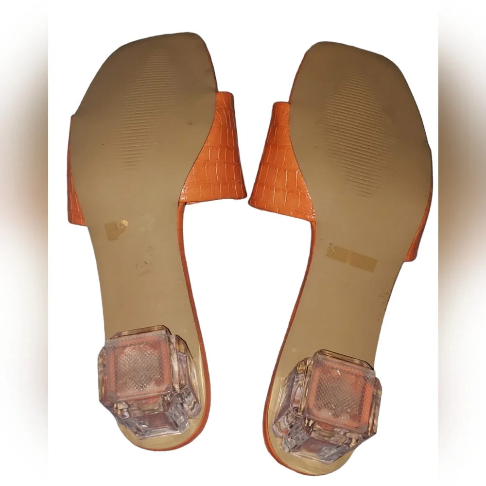 CAMSSOO BLOCK HEEL ORANGE SANDAL 👡 - Picture 6 of 6